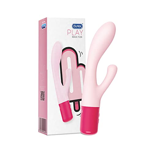 Durex Play Maxi Fun, Massaggiatore Rabbit A Doppia Estremità, Vibratore Per Stimolazione Combinata Di Vagina E Clitoride, Waterproof