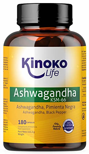 Ashwagandha Ksm-66 180 Capsule 500Mg Con Pepe Nero Per Il Massimo Assorbimento. 5% Withanolidi | 100% Naturale Vegan | Withania Somnifera Senza Magnes