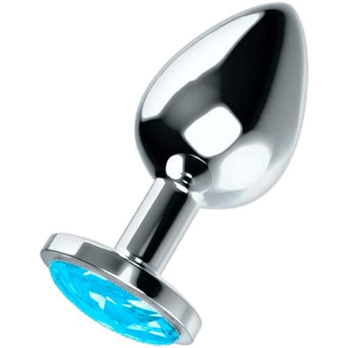 Plùg Anàle In Metallo Con Dimantino Rosa Azzurro Bianco 3 Misure (Azzurro, L)
