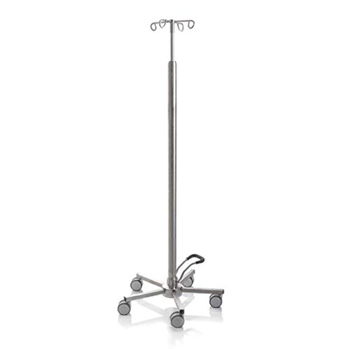 Asta Per Flebo In Acciaio Inox Con 4 Ganci Portata 60 Kg Regolabile In Altezza