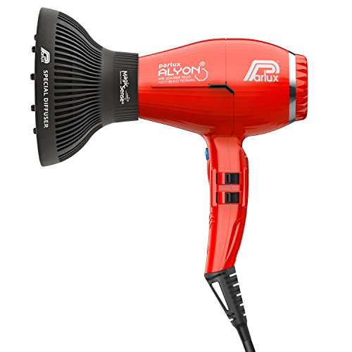 Parlux Pack Alyon Con Diffusore Magicsense. Asciugacapelli Professionale Con Ioni Negativi. Potente E Leggero. Made In Italy. Colore Rosso