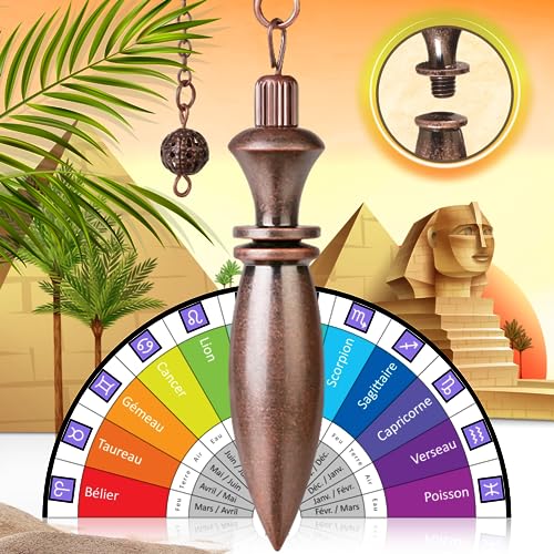 Pendolo Esoterico Egizio Thot In Ottone Antico Premium (37 G) - Pendolino Divinatorio Di Radioestesia Y Divinazione Con Camera Per Testimone [Garanzia