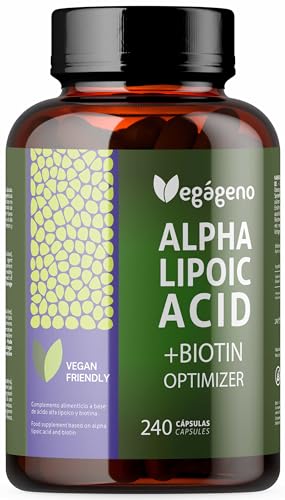 Acido Alfa Lipoico (Ala) + Biotina Optimizer 600 Mg. 240 Capsule Vegetali. Fornitura Di 4 Mesi. Assorbimento Massimo. Antiossidante Naturale. Senza Gl