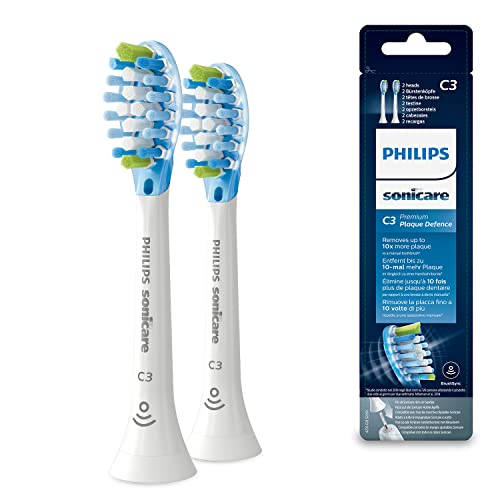 Philips Sonicare Hx9042/17 Pack Da 2 Testine Di Ricambio C3 Premium Plaque Defence, Con Rfid E Tecnologia Adaptive, Per Una Pulizia Profonda, Bianco