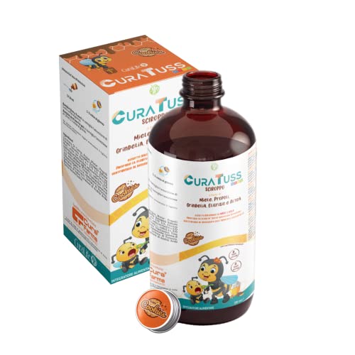 Cura Tuss Kids 200Ml - Sciroppo Pediatrico Per Tosse Grassa E Secca A Base Di Miele Propoli - Cura Farma (Choco Cookies)