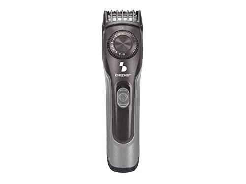 Beper 40.332 Ragolabarba Ricaricaricabile, Adatto Anche Per Capelli, Lame In Acciaio Inox, 20 Lunghezze, Ghiera Girevole Da 1Mm A 10Mm, Lame Removibil
