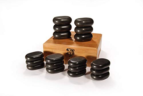 Pietre Massaggio Pietre Basalto Per Massaggio Hot Stone Spa Pietre Calde Mira Con Custodia (18 Pietre)