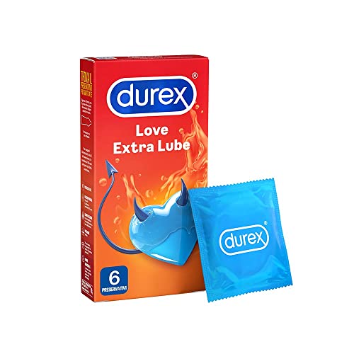 Durex Love - Preservativi Extra Lubrificanti, 6 Preservativi