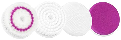 Medisana Fb 885 Spazzola Per La Pulizia Del Viso 4 X Accessori Di Ricambio Con Accessorio Per Il Peeling, Spugna Cosmetica E Accessori Per Pelli Norma