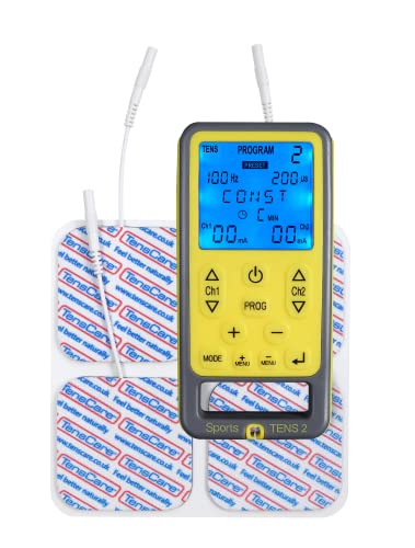 Tenscare Sports Tens - Elettrostimolatore A 2 Canali Per Tens/Ems/Massaggio