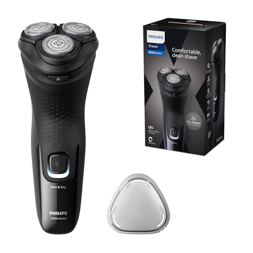 Philips Rasoio Elettrico Serie 3000X - Rasoio Elettrico Wet & Dry Per Uomo Colore Deep Black, Con Tecnologia Skinprotect, Rifinitore A Scomparsa, Raso