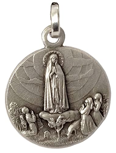 Medaglia " Madonna Di Fatima " In Argento Massiccio 925-925 Sterling Silver " Our Lady Of Fatima " Medal