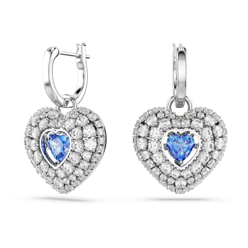 Swarovski Orecchini Pendenti Hyperbola, Cuore, Blu, Placcato Rodio