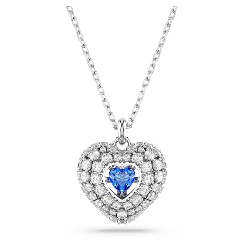 Swarovski Pendente Hyperbola, Cuore, Blu, Placcato Rodio