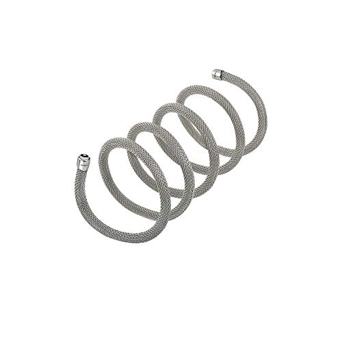 Breil, Collezione New Snake, Gioiello Donna In Acciaio, Bracciale - Collana, Leggero, Morbido E Malleabile, Indossabile In Diversi Modi, Lunghezza 80