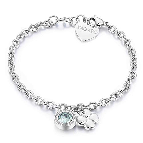 Bracciale Donna Gioielli Sagapo Lucky Light Skt12 Bracciale Sagapò Quadrifoglio