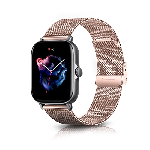 Tovio Cinturino Compatibile Con Amazfit Gts 4 Mini/Gts 4/Gts 3/Gts 2 Mini/Gts 2E, Cinturino In Acciaio Inossidabile Da 20Mm Adatto Compatibile Con Ama