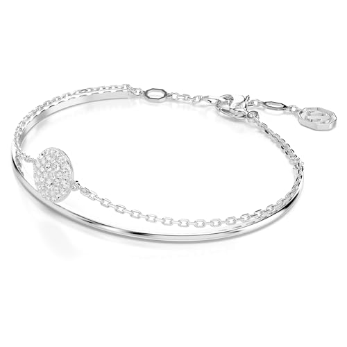 Swarovski Bracciale Rigido Meteora, Bianco, Placcato Rodio