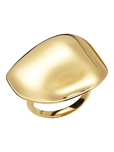 Breil, Collezione B Whisper, Anello Donna In Acciaio Ip Gold Lucido, Sottile, Leggero E Luccicante, Con Elemento A Forma Fluida, Colore Gold, Misura 1