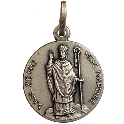 Medaglietta " San Zeno " In Argento 925 Millesimi - 925 Sterling Silver " Saint Zeno " Medal