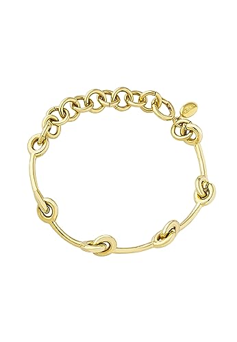 Breil, Collezione Tie Up, Bracciale Donna In Acciaio Specchiato Ip Gold, Gioiello Donna Elegante E Sofisticato Con Piccoli Nodi O Intrecci, Lunghezza
