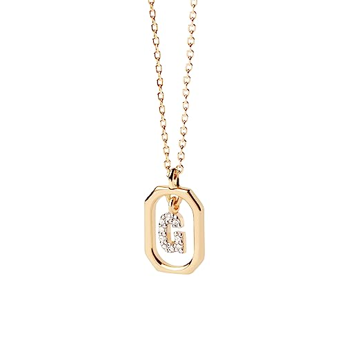 Pdpaola Mini Letter G - Collana Con Ciondolo A Forma Di Lettera, Colore: Oro, Onesize, Argento Sterling, Zirconia Cubica