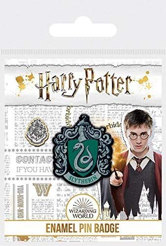 Harry Potter Slytherin Badge, Spilla Da Collezione In Metallo Smaltato, Prodotto Ufficiale, Misura Unica, Smalto, Metallo, Argento