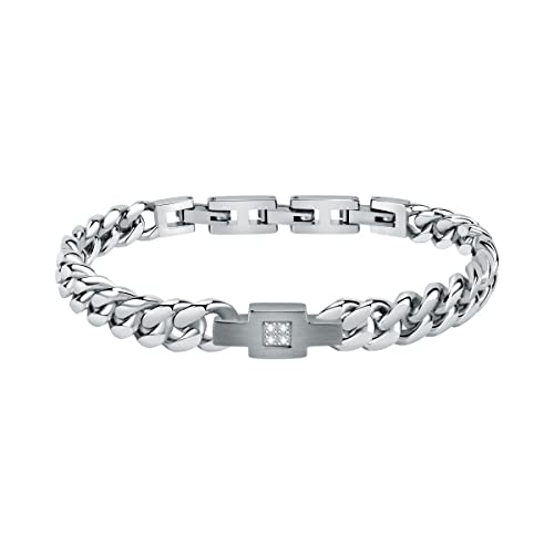 Morellato Diamonds Bracciale Uomo In Acciaio, Diamanti Naturali - Sauk07