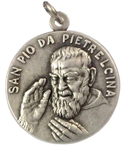 Medaglia Di San Pio Da Pietrelcina (Padre Pio) Realizzata In Alto Rilievo - Big Size 32 Mm - 100% Made In Italy