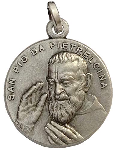 Medaglia Di San Pio Da Pietrelcina (Padre Pio) In Argento Massiccio 925 Millesimi - Realizzata In Alto Rilievo