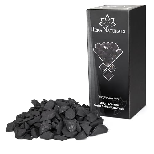 Heka Naturals Shungite Frammenti Per La Purificazione Dell’Acqua | 500G – Cristalli Purificazione Acqua, Cura, Decorazione Casa, Filtro Acqua Parte Di