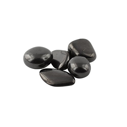 Heka Naturals Shungite Pietre Burattate Per Purificazione Dell’Acqua | 50G - Anti Stress Chakra Spirituale Pietre Naturali - Naturali Grezzi Cristalli