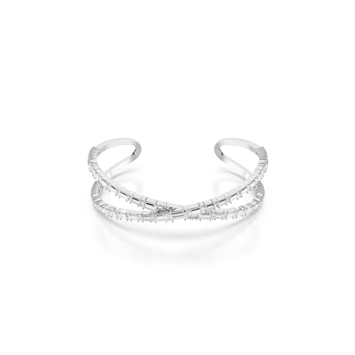 Swarovski Bracciale Rigido Hyperbola, Infinito, Bianco, Placcato Rodio