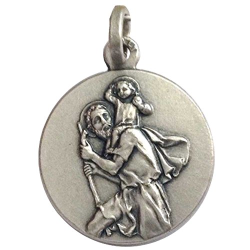 Medaglietta" San Cristoforo" In Argento 925 Millesimi - 925 Sterling Silver" Saint Christopher" Medal