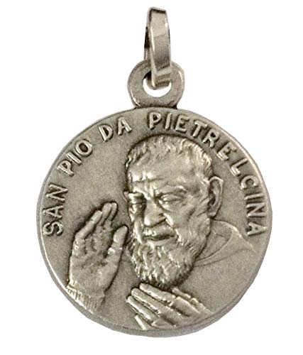 Medaglia Di San Pio Da Pietrelcina (Padre Pio) In Argento Massiccio 925 Millesimi - Realizzata In Alto Rilievo