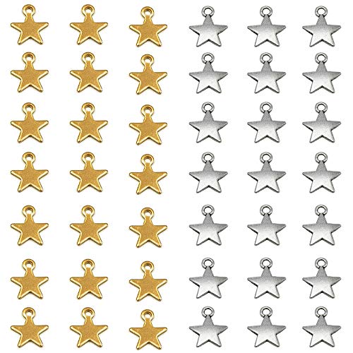 Aweisile 100 Pezzi Ciondoli Stelline Pendenti Charms Star Pattern Stella Piccoli In Lega Ciondolo Per La Realizzazione Di Collane Di Braccialetti Fai
