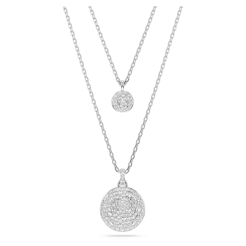 Swarovski Pendente Stratificato Meteora, Bianco, Placcato Rodio