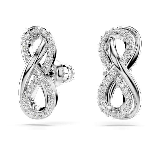 Swarovski Orecchini A Lobo Hyperbola, Infinito, Bianchi, Placcato Rodio