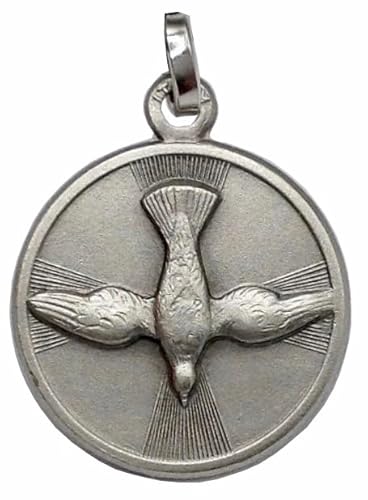 Medaglia Dello Spirito Santo (La Colomba Dello Spirito Santo) In Argento 925 Millesimi - Le Medaglie Dei Santi Patroni -100% Made In Italy