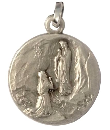 Medaglia " Madonna Di Lourdes " In Argento 925-100% Made In Italy - Le Medaglie Dei Santi Patroni
