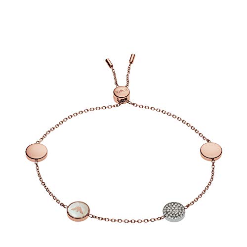 Emporio Armani Bracciale Da Donna, Bracciale In Acciaio Inossidabile Oro Rosa Da 16 Cm, Egs2308221