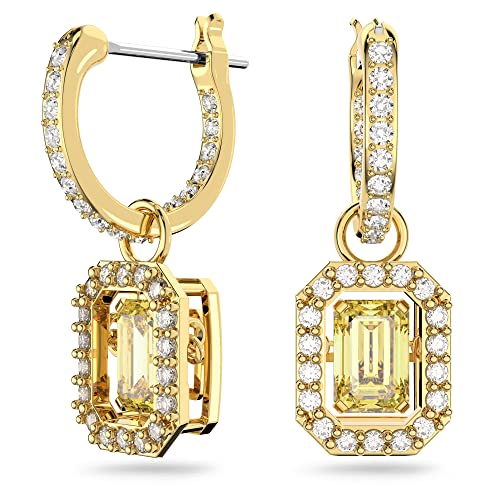 Swarovski Millenia Orecchini Pendenti, Con Cristalli E Zirconiaswarovski A Taglio Ottagonale, Placcati In Tonalità Oro, Giallo