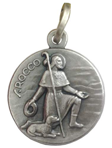 Medaglietta San Rocco In Argento Massiccio 925-925 Sterling Silver Saint Rock Medal
