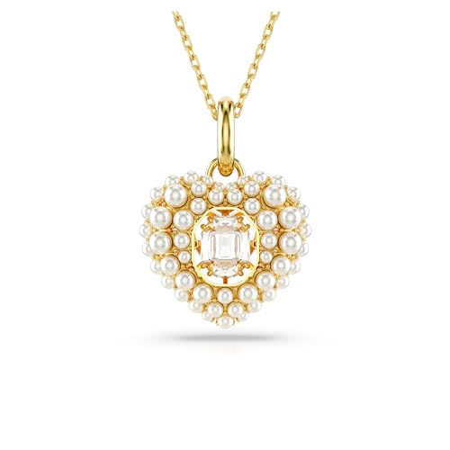 Swarovski Pendente Hyperbola, Cuore, Bianco, Placcato Color Oro