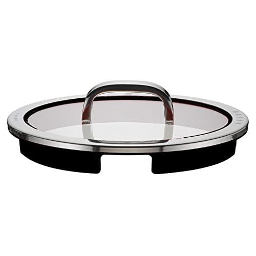 Wmf 764166380 Function 4 - Coperchio In Vetro 16 Cm Con 4 Funzioni Di Versamento, Vetro, Silicone, Acciaio Inox Cromargan Lucido, Lavabile In Lavastov