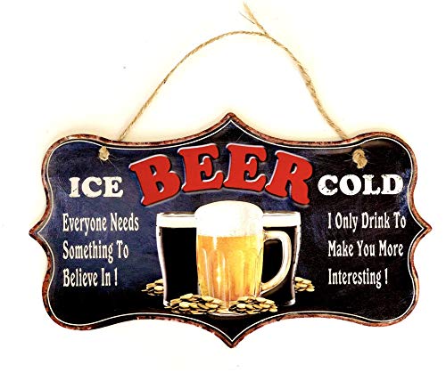 Diilihiiri Targa Birra In Metallo Stile Vintage Per La Decorazione Della Casa (Ice Cold Beer)