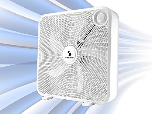 Beper P206Ven550 Ventilatore Grande Potente, 50 Cm - Box Fan Con 5 Pale Da Terra O Tavolo, Pensato Per Grandi Ambienti