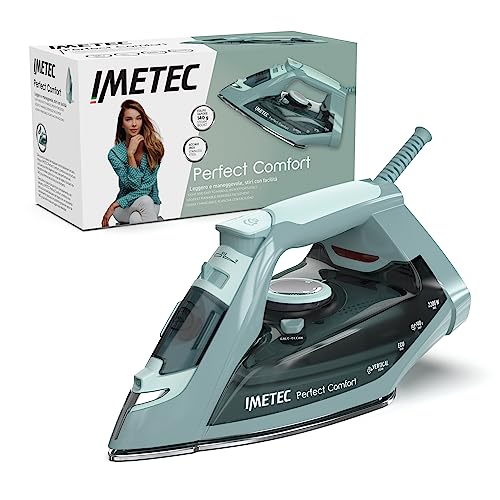 Imetec Perfect Comfort - Ferro Da Stiro A Vapore – Leggero – Maneggevole - Protezione Anticalcare - Colpo Vapore 140 G - Piastra Acciaio Inox - 2200 W