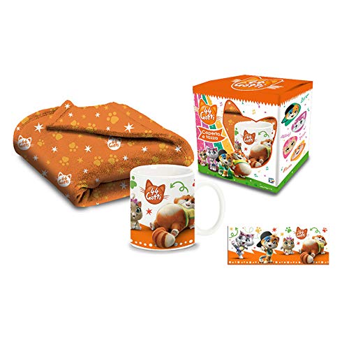 Partycolare Tazza In Ceramica Per Colazione + Coperta 44 Gatti