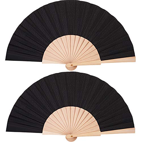 Chuangdi 2 Pezzi Ventilatori In Legno Ventilatori Pieghevoli Ventilatori Portatili Ventilatori Artigianali Ventaglio Regalo Ventaglio Con Borse In Org